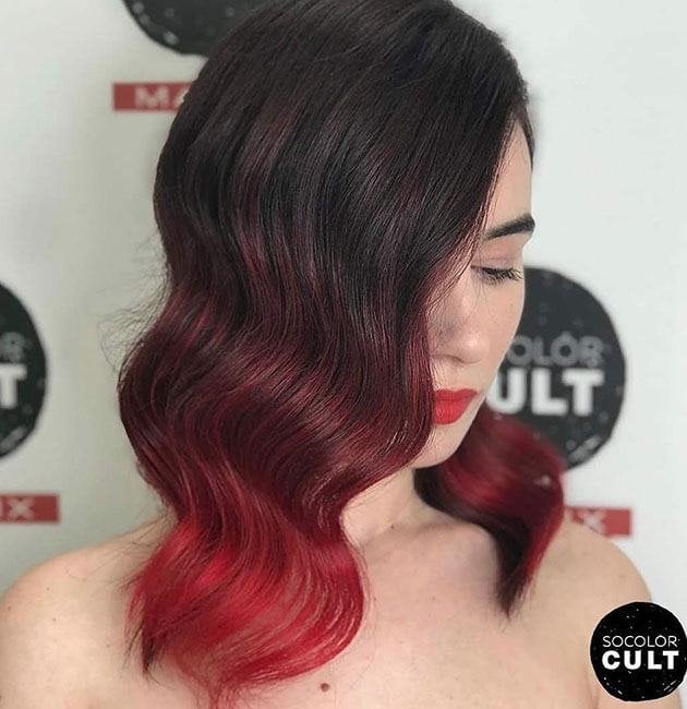 Red and Black Hair: Ombre, Balayage & Highlights, color blocks