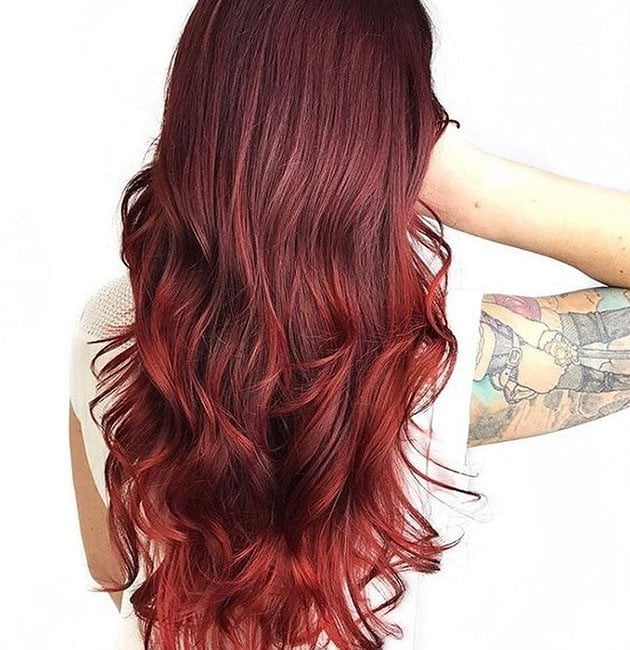 Trending Now: Cinnamon Red Balayage Hair Color