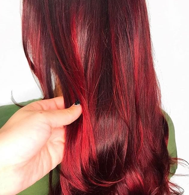 red violet black hair color